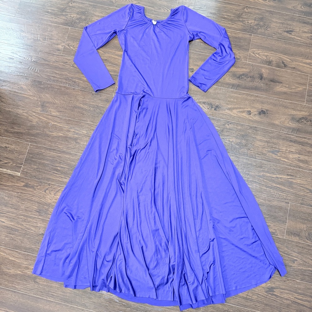 DANZCUE BEAUTIFUL PURPLE LONG SLEEVE DRESS